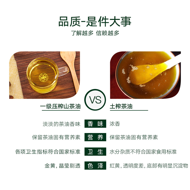 山神 山茶油煎炸均宜食用油压榨山茶油2L*1瓶