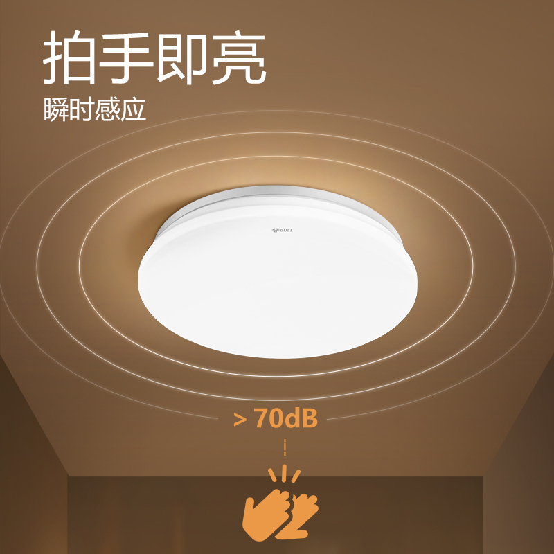 公牛LED感应吸顶灯声控楼梯楼道入户走廊玄关家用声光控感应灯