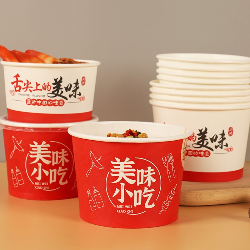 梦莺 一次性纸碗 圆形餐盒打包盒 2号 (计价单位:件)高清大图