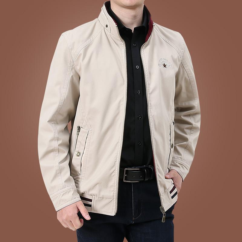 yuansu双面穿男士夹克男商务休闲男装中年夹克外套男春秋夹克衫秋装