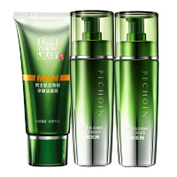 (PECHOIN)百雀羚男士护肤套装 肌活劲能净澈洁面膏100g+醒肤水100ml+润泽保湿乳100ml 保湿补水