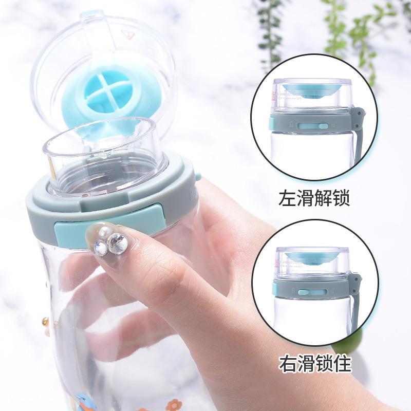 乐扣乐扣旗舰店tritan运动水杯女简约 清新 森系便携杯子塑料乐扣