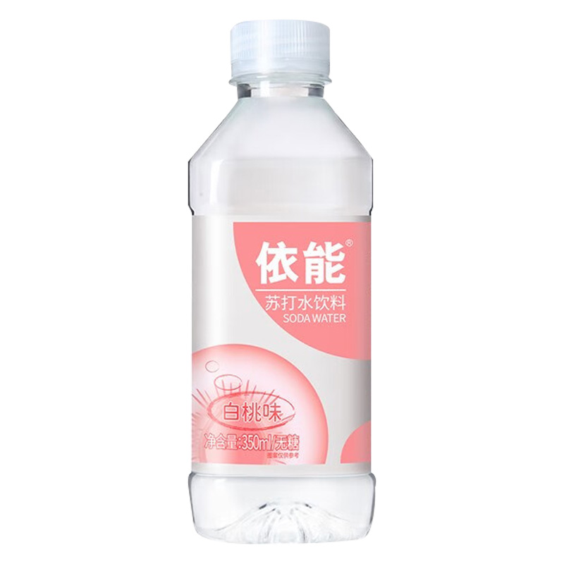 依能苏打水饮料无糖无汽弱碱白桃味苏打水350ml*15瓶高清大图