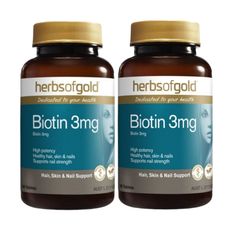 澳洲原装进口Herbsofgold和丽康维生素B7生物素片营养脱发