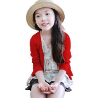 儿童女童针织开衫薄宝宝长袖毛衣女韩版外套潮夏季中大童涤纶 莎丞