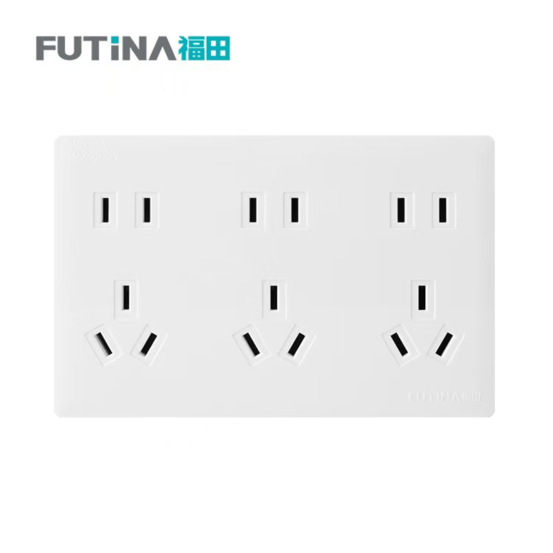 福田 插座 明装开关插座面板明线家用墙壁 明装10A二二二三三三极 单位:个高清大图