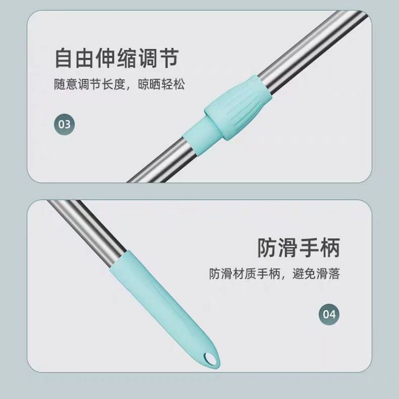 澎铭源 不锈钢可伸缩晾衣杆撑衣杆衣叉PMY-16/个高清大图