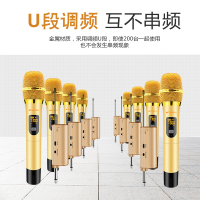 Sansui/山水 M17无线话筒 麦克风一拖二家用唱歌ktv会议卡拉Ok无线麦克风 金色M17一拖一麦克风