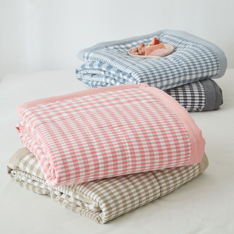 良品无印全棉空调被夏凉被纯棉夏被单双人学生春秋被夏天薄被子芯