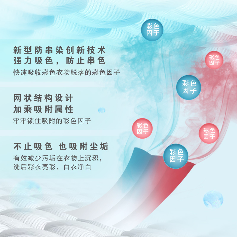 超能吸色洗衣片30片*2盒衣物防串染护衣吸色纸洗衣机防串色家庭用吸色巾高清大图