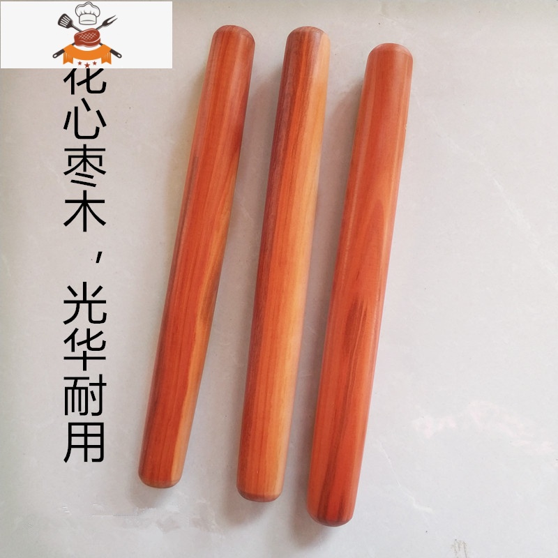 擀面杖红心枣木实木家用面棒饺子皮专用烘焙压面器赶面棍大小号 敬平 28x2.5厘米山枣木心高清大图