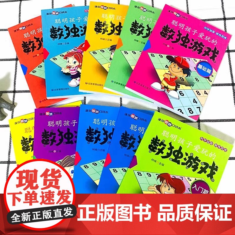 聪明孩子爱玩的数独游戏全10册 数独小学生九宫格数独游戏儿童入门一年级二年级数独趣味闯关阶梯训练练习册四宫格数独幼儿园思高清大图