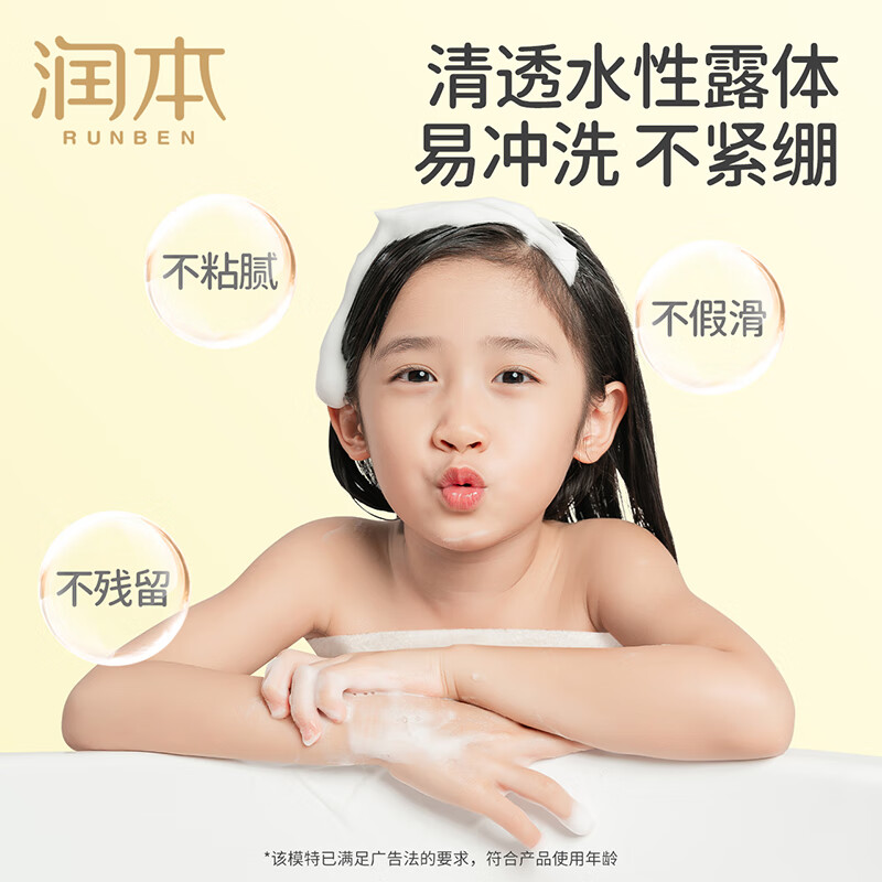 润本(RUNBEN)儿童洋甘菊洗发沐浴露500ml高清大图