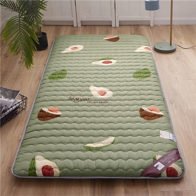 美帮汇加厚榻榻1.5床垫软垫被1.8m家用床褥子学生宿舍单人海绵地铺睡垫 5D透气床垫(牛油果-绿) 90x200cm学生宿舍床【久用不塌陷】