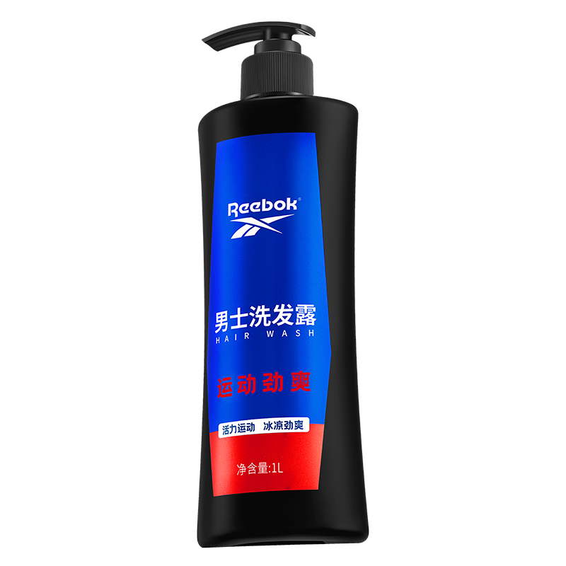 REEBOK锐步男士洗发露-运动劲爽1000ml 控油止痒温和清洁去屑洗发露持久留香洗头膏男高清大图