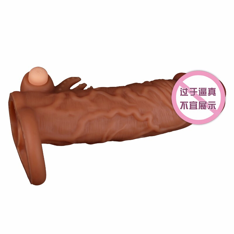 云曼 狼牙套男用震动加长加粗套震动环茎套液态仿真男性阳具套羊眼圈SM器具 H款震动背刺长15cm赠长3.5増1内径3cm高清大图