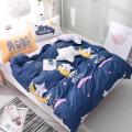款床上四件套全棉纯棉夏季床上用品单人宿舍床单被套三件套_84 1.5m床【床笠款四件套】（适用于200×230cm被套）- 星月梦想