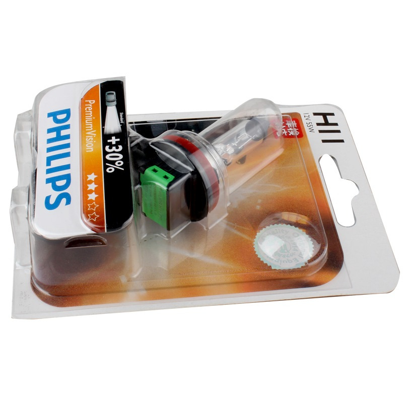 飞利浦(PHILIPS)小太阳石英灯H11-12362汽车灯泡大灯近光灯远光灯卤素灯 单支装
