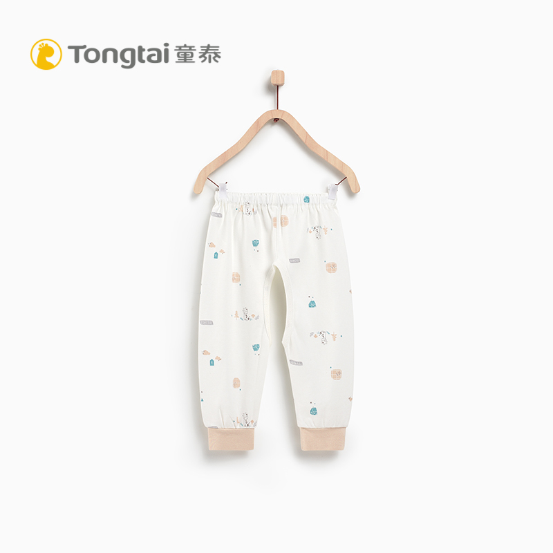 童泰TONGTAI纯棉婴儿内衣裤1-6个月宝宝开裆长裤婴幼儿通用66cm