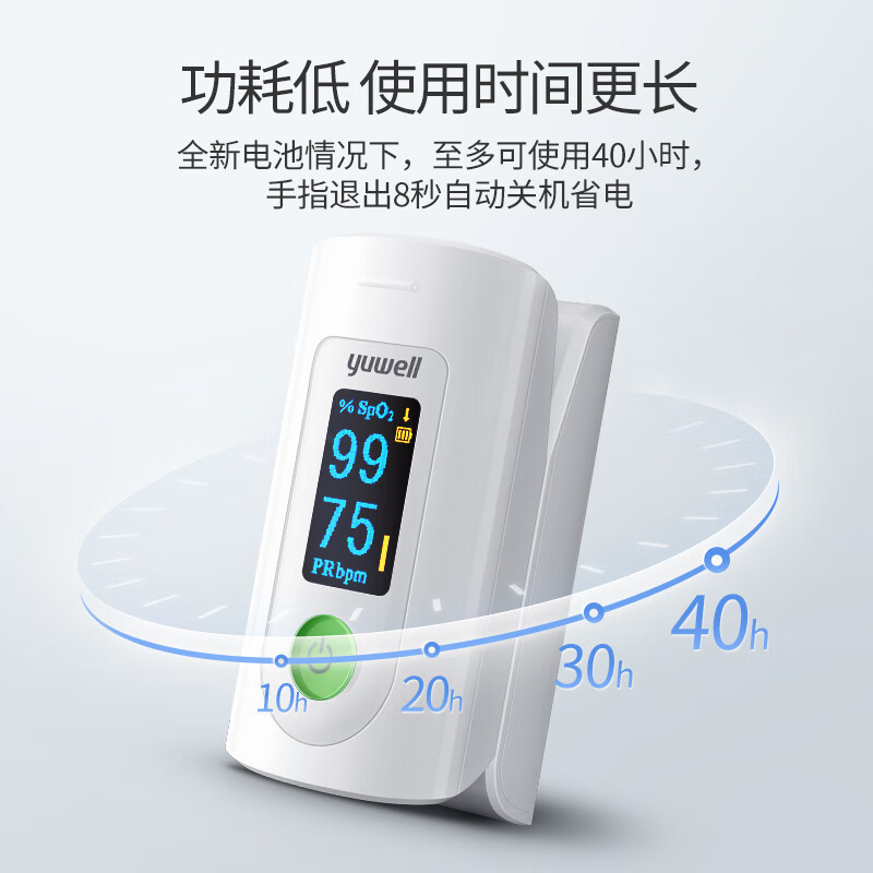 鱼跃(yuwell)*血氧仪指夹式 医用级款血氧饱和度检测器指脉氧仪YX302
