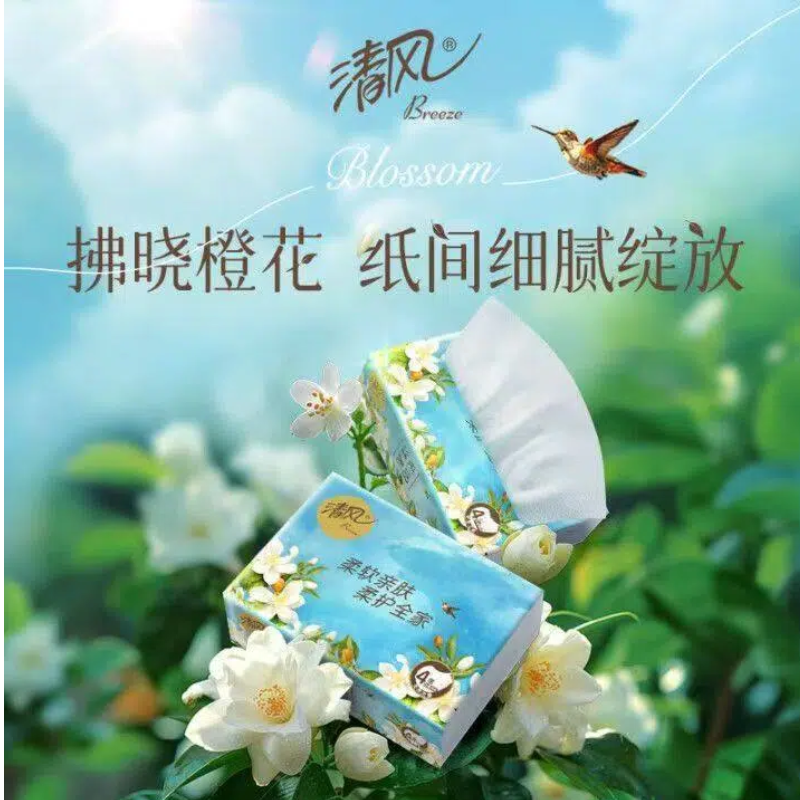 清风 BR41SHCE3 丝柔臻品4层80抽18包抽取式面巾纸高清大图