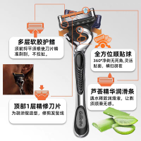 吉列(Gillette)剃须刀手动刮胡刀手动亲肤锋隐致顺尊享装5层超薄刀片/(1刀架+5刀头)