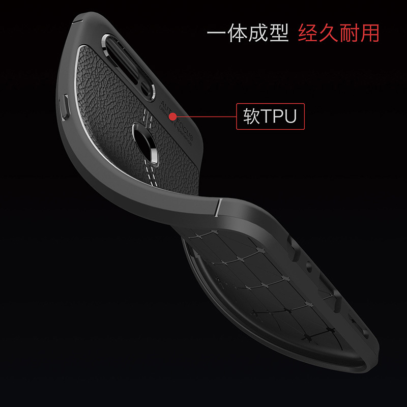 HIGE/oppoR11s/Plus手机壳皮纹全包防摔防滑保护套荔枝纹软后盖手机套R11s Plus 6.43英寸藏青色