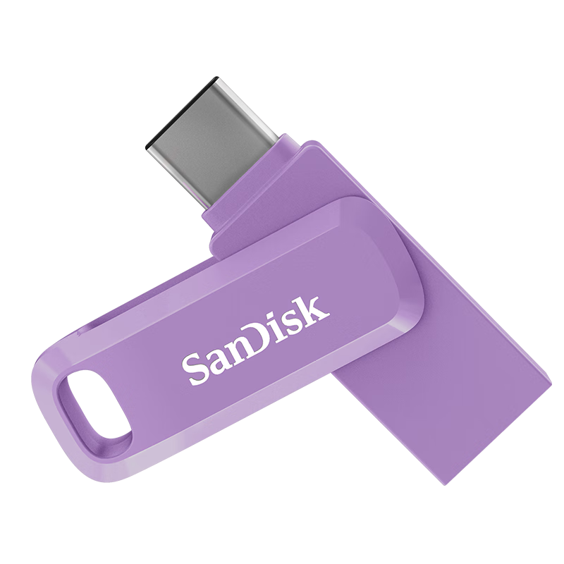 闪迪(SanDisk)64GBType-CUSB3.2U盘高速DDC3丁香紫读速150MBs手机笔记本电脑双接口优盘