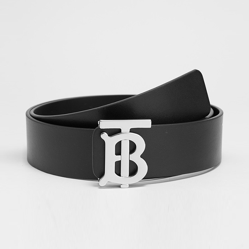 [20春夏新品]BURBERRY/博柏利 男士牛皮板扣腰带黑色105