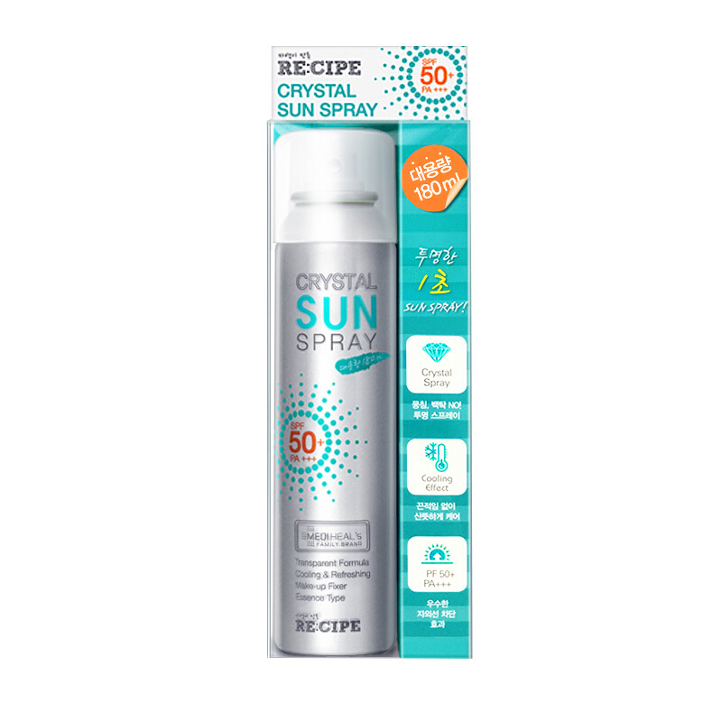 莱斯璧(RE:CIPE)水晶防晒保湿喷雾SPF50+ PA+++大人小孩皆可使用防晒/隔离新款水晶喷雾180ml1支装