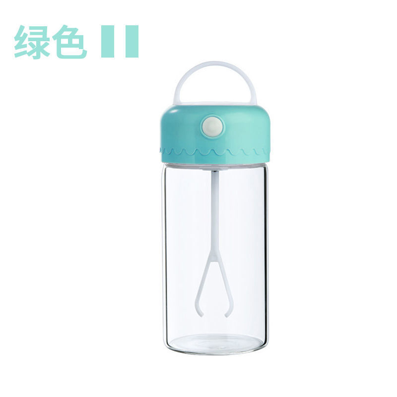 绿色高硼硅玻璃材质-耐高温 搅拌杯 摇摇杯蛋白粉速摇杯搅拌奶昔咖啡水杯玻璃杯子全自动小型电动家用