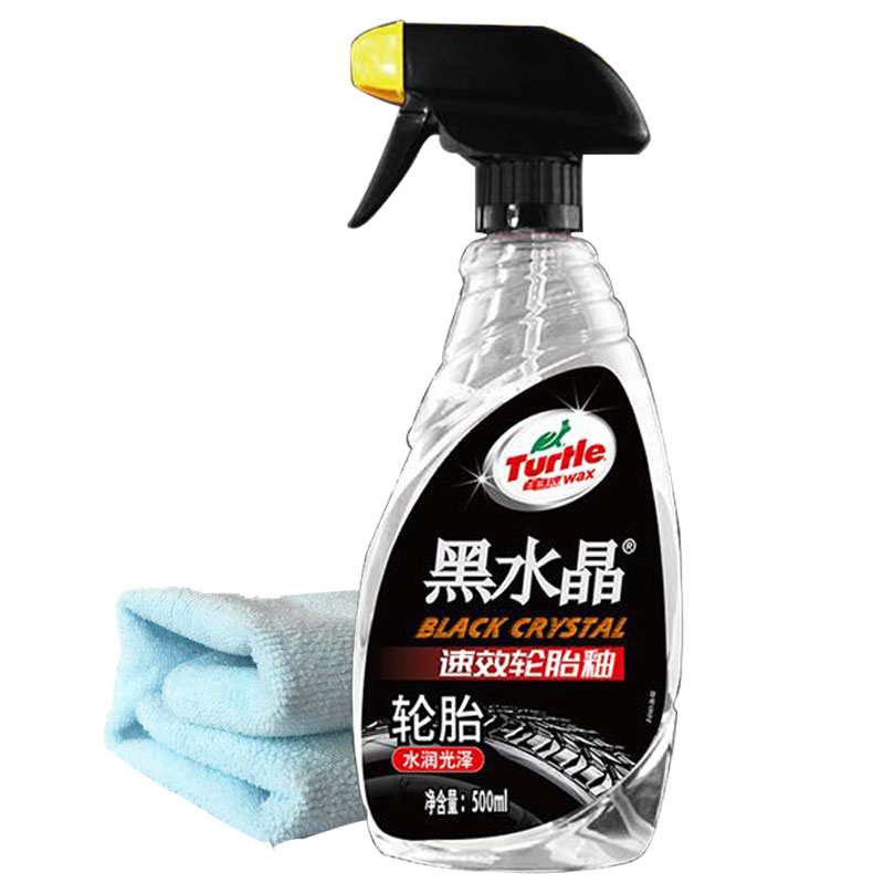 龟牌（TurtleWax) 黑水晶轮胎蜡轿车清洁去污保护剂水晶光泽轮胎釉 黑水晶-速效轮胎釉500ml G-3016