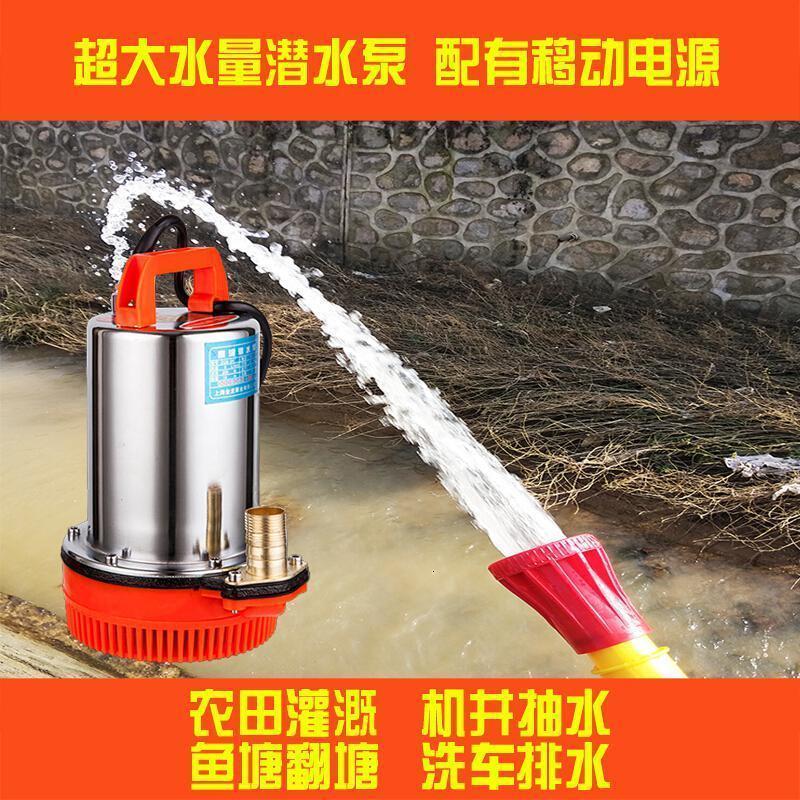 充电式潜水泵户外浇菜浇地抽水泵农田灌溉浇水泵农用抽水泵抽水机 12a充电套餐+10米水带+配件高清大图