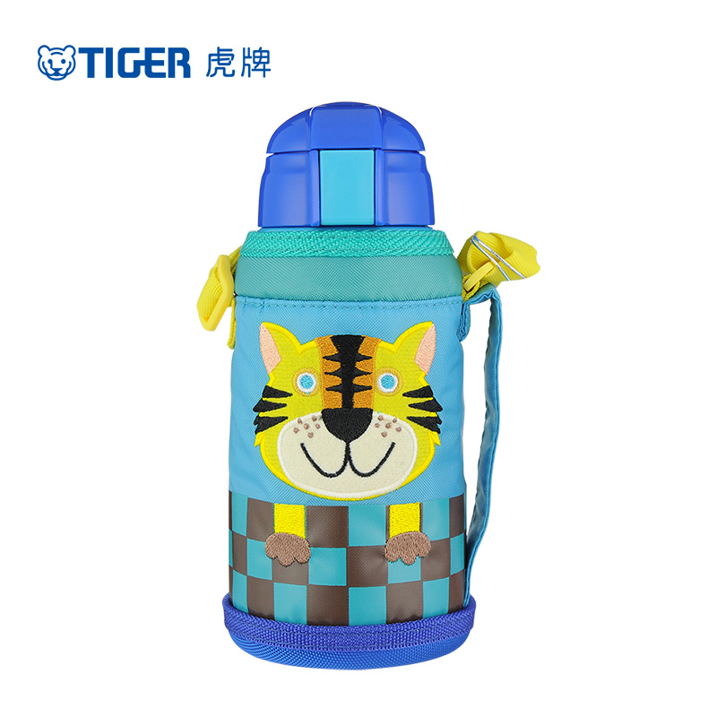 虎牌(Tiger)儿童保温杯卡通吸管杯304不锈钢MML-C06C宝宝喝水杯子防摔幼儿园水壶630ML小老虎CT高清大图