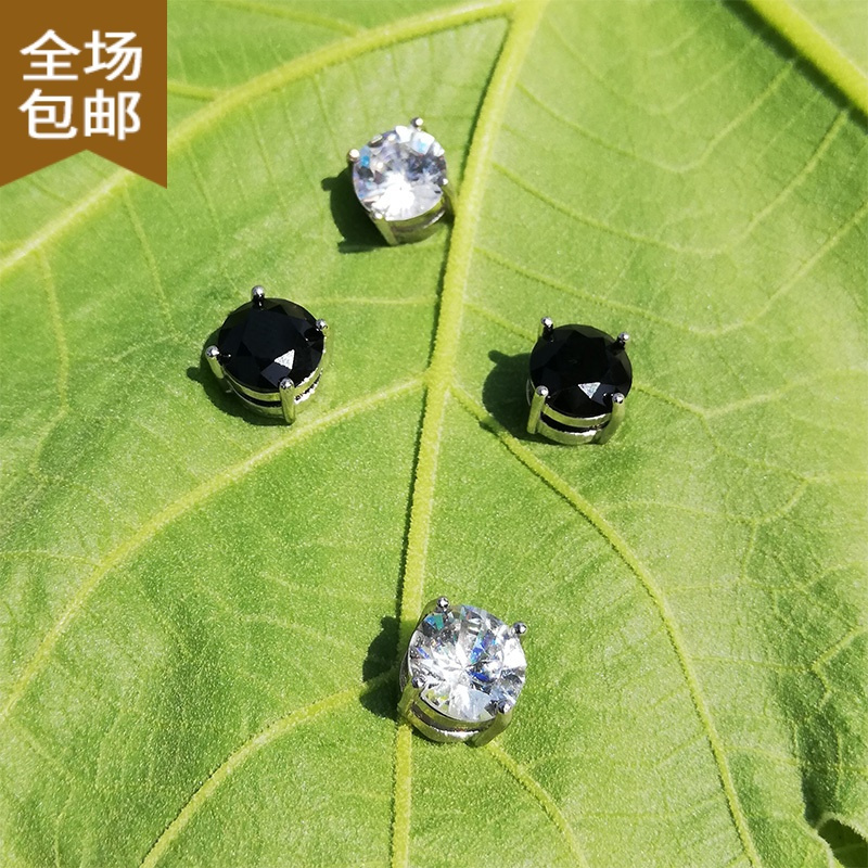 chunmi磁铁耳扣无耳洞潮流耳饰hiphop街头复古耳夹男女闪钻大号锆石