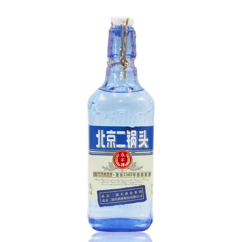 永丰北京二锅头 出口型小方瓶 清香型白酒 42度(蓝瓶)500ml*6瓶