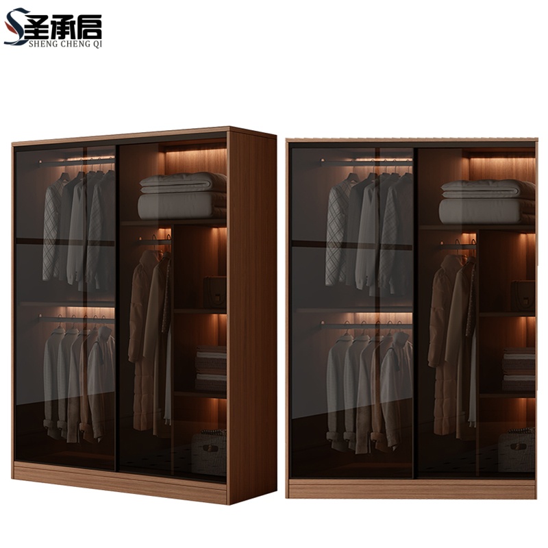 圣承启木质衣柜120cm台高清大图