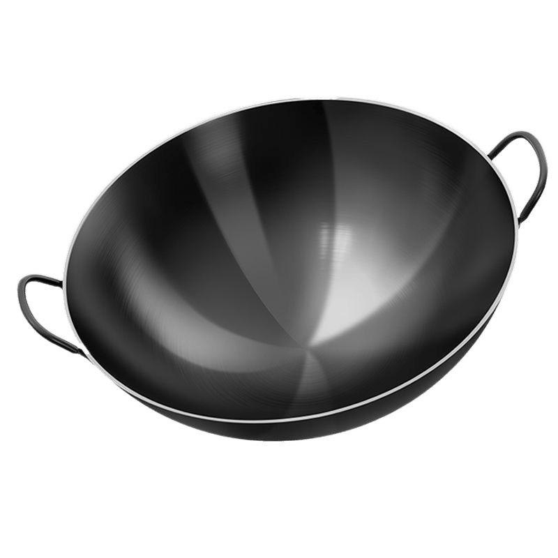 册宣 铁锅老式家用不粘炒菜锅双耳炒锅50cm 带盖 公差±1cm