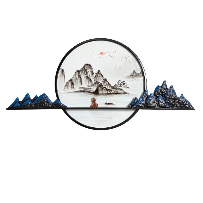 新中式山影客厅酒店创意居家壁饰画禅意玄关装饰沙发背景墙面挂件 三维工匠 B款120*60CM_15