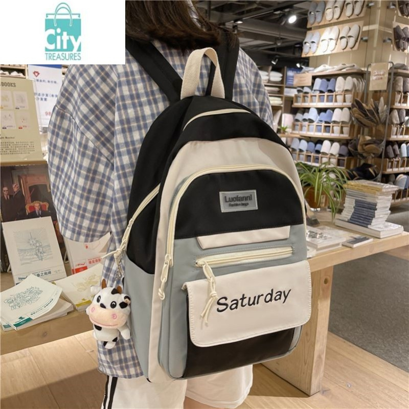 bangdou日系ins风小学生书包女初中生中学生双肩包高中女生背包男大学