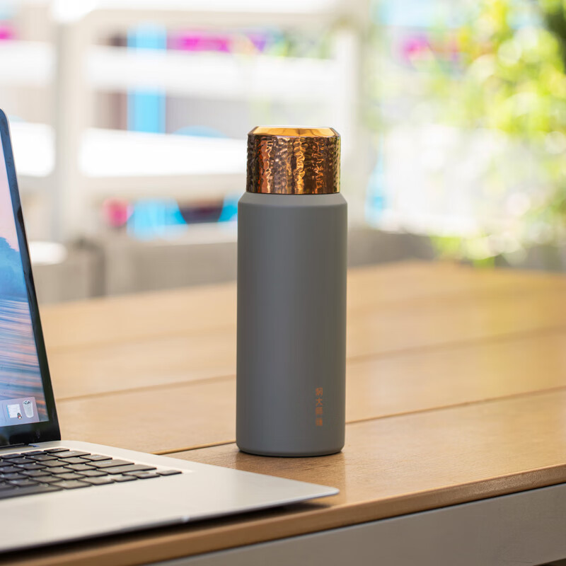 焖大师(MENDASHI)MD500T龙盛随行杯 保温杯随行杯户外便携钛茶隔保温杯 太空灰 500ml