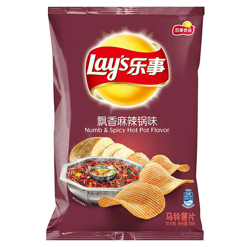 乐事(LAY’S) 薯片 飘香麻辣锅味70g袋装(休闲零食)