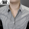 希杰狮王高端格子衬衫男短袖2023夏季修身商务免烫衬衣男士冰丝半袖寸衣潮