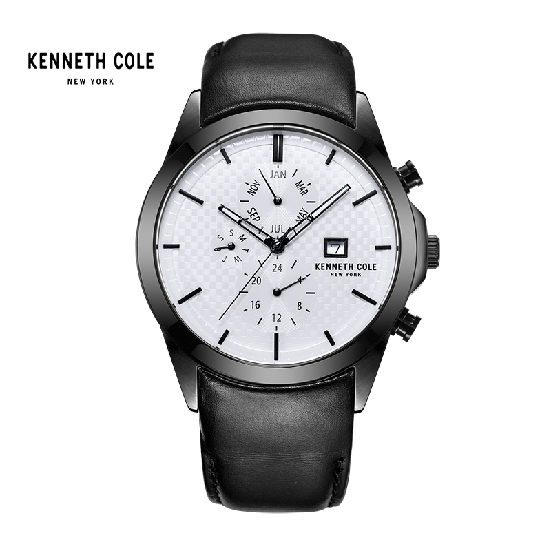 KennethCole凯尼斯克尔新款男士石英表时尚多功能表盘皮带KC10030794