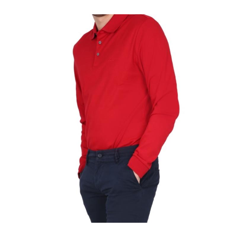 Hugo boss雨果波士POLO衫男透气舒适易打理百搭纯棉红色修身高清大图