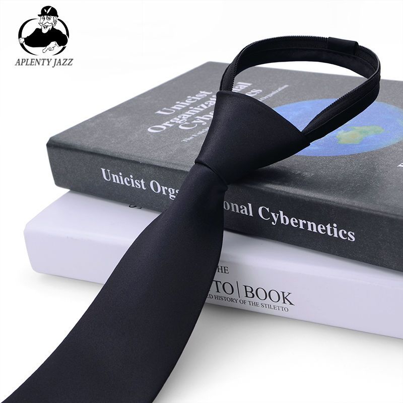 免打结易拉得懒人拉链领带男蓝色上班职业学生黑色红色JK领带女高清大图