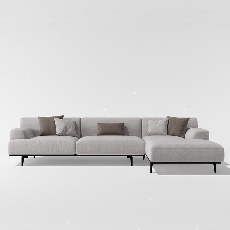 森美人轻奢羽绒布艺沙发北欧简约现代客厅组合套装意式简黑白灰设计师