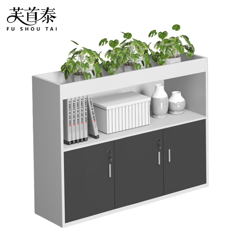 芙首泰矮柜文件柜镂空三门120*30*80cm台高清大图