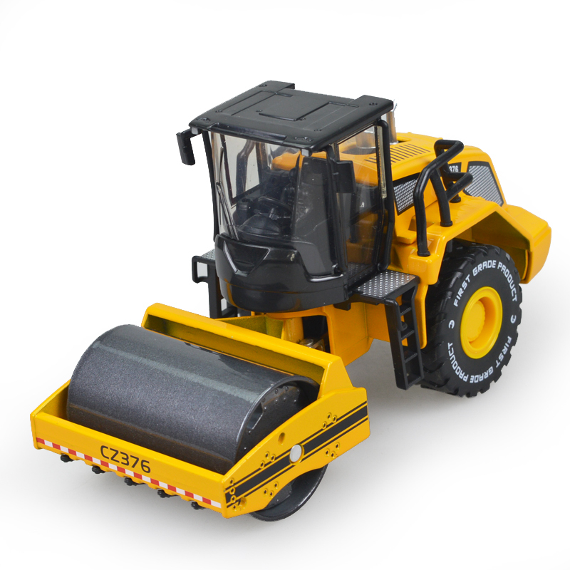 彩珀合金工程车压路机汽车仿真模型玩具男孩宝宝礼物