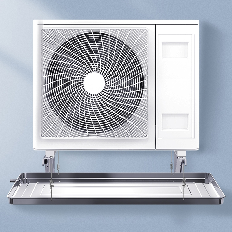 回固空调外机接水盘1p1.5p2p3p5p加厚通用室外机不锈钢排水托盘滴水盘